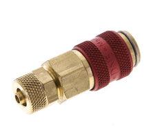 Laiton DN 5 Red Air Coupling Socket 4x6 mm Union Nut