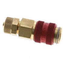 Laiton DN 5 Red Air Coupling Socket 4x6 mm Union Nut