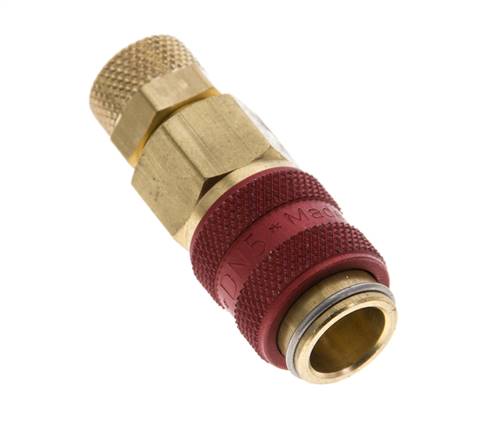 Laiton DN 5 Red Air Coupling Socket 4x6 mm Union Nut