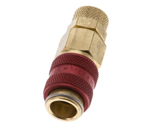 Laiton DN 5 Red Air Coupling Socket 4x6 mm Union Nut