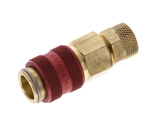 Laiton DN 5 Red Air Coupling Socket 4x6 mm Union Nut