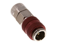 Laiton nickelé DN 5 Raccord pneumatique rouge Douille 6x8 mm Écrou-raccord Double obturation