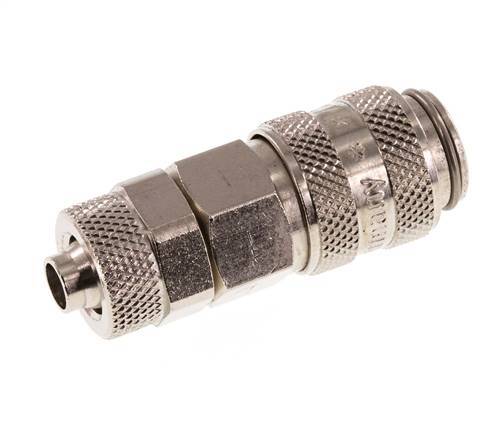 Laiton nickelé Coupleur pneumatique DN 5 Douille 6x8 mm Écrou-raccord Double obturation