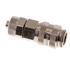 Laiton nickelé Coupleur pneumatique DN 5 Douille 6x8 mm Écrou-raccord Double obturation