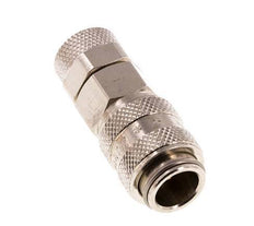 Laiton nickelé Coupleur pneumatique DN 5 Douille 6x8 mm Écrou-raccord Double obturation