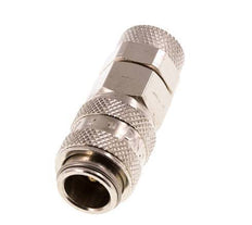 Laiton nickelé Coupleur pneumatique DN 5 Douille 6x8 mm Écrou-raccord Double obturation