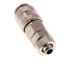 Laiton nickelé Coupleur pneumatique DN 5 Douille 6x8 mm Écrou-raccord Double obturation