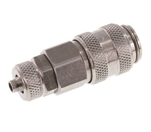 Acier inoxydable DN 5 Coupleur d'air douille 4x6 mm écrou-union