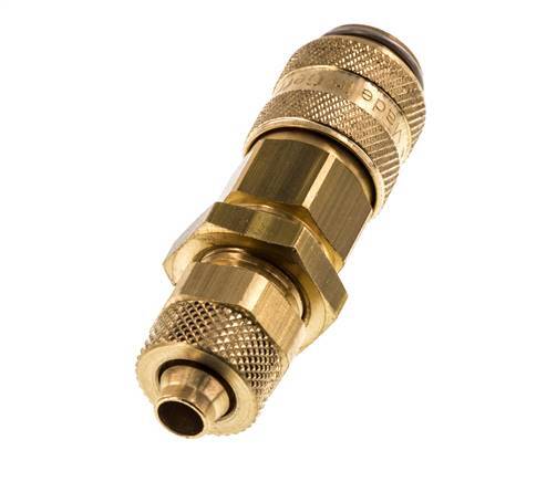 Laiton DN 5 Coupleur d'air douille 6x8 mm écrou union Bulkhead