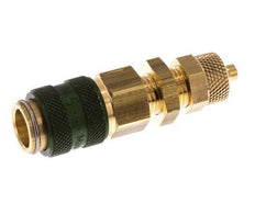 Laiton DN 5 Vert Air Coupling Socket 4x6 mm Union Nut Bulkhead Double Shut-Off