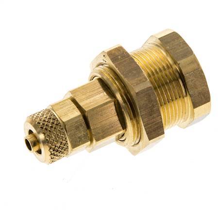 Brass DN 5 Air Coupling Socket 4x6 mm Union Nut Bulkhead Pull-Off