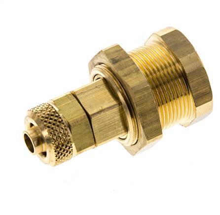 Brass DN 5 Air Coupling Socket 6x8 mm Union Nut Bulkhead Pull-Off