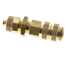 Laiton DN 5 Air Coupling Socket 6x8 mm Union Nut Bulkhead Pull-Off Double Shut-Off