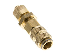 Laiton DN 5 Air Coupling Socket 6x8 mm Union Nut Bulkhead Pull-Off Double Shut-Off