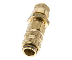Laiton DN 5 Air Coupling Socket 6x8 mm Union Nut Bulkhead Pull-Off Double Shut-Off