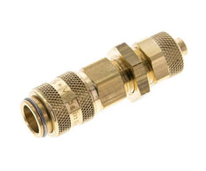Laiton DN 5 Air Coupling Socket 6x8 mm Union Nut Bulkhead Pull-Off Double Shut-Off