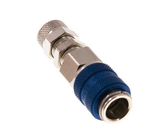 Laiton nickelé DN 5 Blue Air Coupling Socket 4x6 mm Union Nut Bulkhead