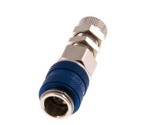 Laiton nickelé DN 5 Blue Air Coupling Socket 4x6 mm Union Nut Bulkhead