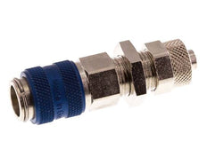 Laiton nickelé DN 5 Blue Air Coupling Socket 6x8 mm Union Nut Bulkhead Double Shut-Off