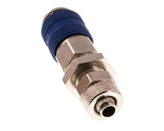 Laiton nickelé DN 5 Blue Air Coupling Socket 6x8 mm Union Nut Bulkhead Double Shut-Off