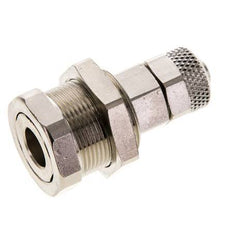 Nickel-plated Brass DN 5 Air Coupling Socket 6x8 mm Union Nut Bulkhead Pull-Off