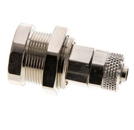 Nickel-plated Brass DN 5 Air Coupling Socket 6x8 mm Union Nut Bulkhead Pull-Off