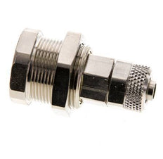 Nickel-plated Brass DN 5 Air Coupling Socket 6x8 mm Union Nut Bulkhead Pull-Off