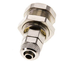 Nickel-plated Brass DN 5 Air Coupling Socket 6x8 mm Union Nut Bulkhead Pull-Off