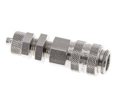 Nickel-plated Brass DN 5 Air Coupling Socket 4x6 mm Union Nut Bulkhead Double Shut-Off