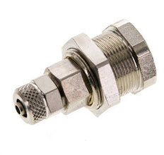 Nickel-plated Brass DN 5 Air Coupling Socket 4x6 mm Union Nut Bulkhead Pull-Off Double Shut-Off