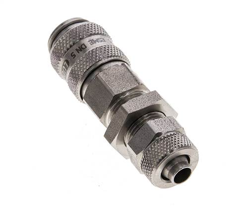 Acier inoxydable Coupleur d'air DN 5 Douille 6x8 mm Écrou-union Cloison