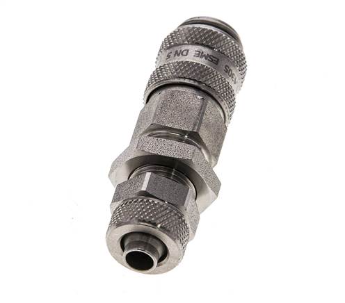 Acier inoxydable Coupleur d'air DN 5 Douille 6x8 mm Écrou-union Cloison