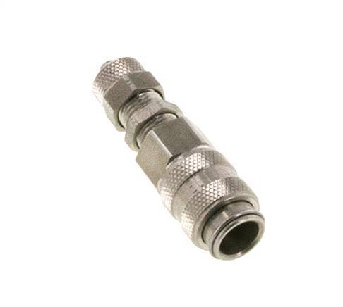 Acier inoxydable DN 5 Air Coupling Socket 4x6 mm Union Nut Bulkhead Double Shut-Off