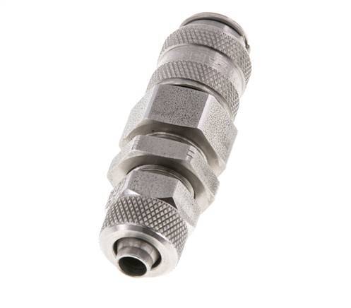 Acier inoxydable DN 5 Air Coupling Socket 6x8 mm Union Nut Bulkhead Double Shut-Off