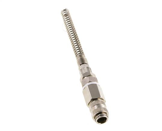 Laiton nickelé Coupleur pneumatique DN 5 Douille 4x6 mm Ecrou-raccord Bend-Protect Rotatif
