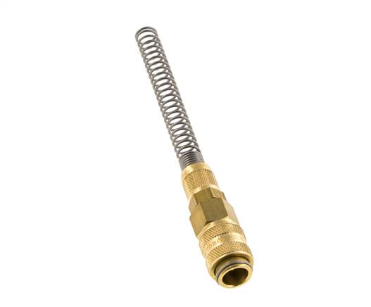 Laiton DN 5 Air Coupling Socket 4x6 mm Union Nut Bend-Protect Double Shut-Off