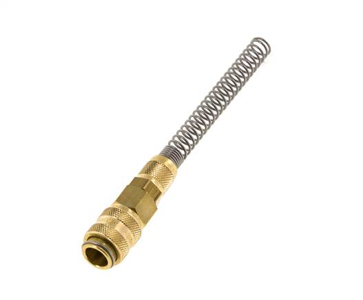 Laiton DN 5 Air Coupling Socket 4x6 mm Union Nut Bend-Protect Double Shut-Off