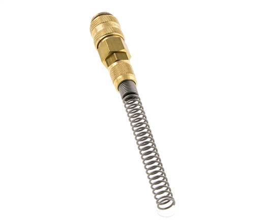 Laiton DN 5 Air Coupling Socket 4x6 mm Union Nut Bend-Protect Double Shut-Off