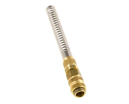 Laiton DN 5 Air Coupling Socket 6x8 mm Union Nut Bend-Protect Double Shut-Off