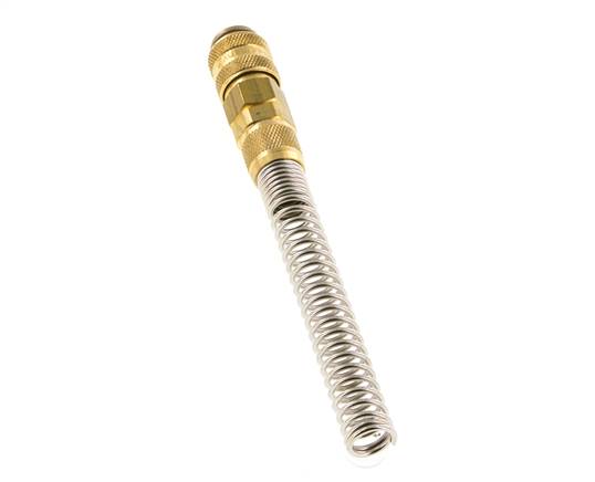 Laiton DN 5 Air Coupling Socket 6x8 mm Union Nut Bend-Protect Double Shut-Off