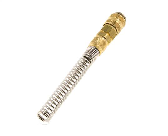 Laiton DN 5 Air Coupling Socket 6x8 mm Union Nut Bend-Protect Double Shut-Off