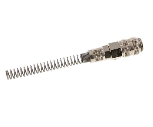 Laiton nickelé Coupleur pneumatique DN 5 Douille 4x6 mm Écrou-raccord Bend-Protect