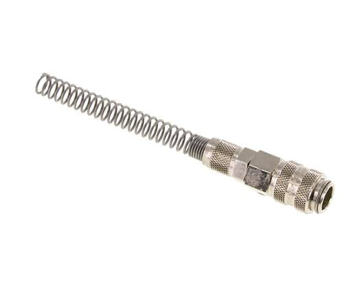 Laiton nickelé Coupleur pneumatique DN 5 Douille 4x6 mm Écrou-raccord Bend-Protect