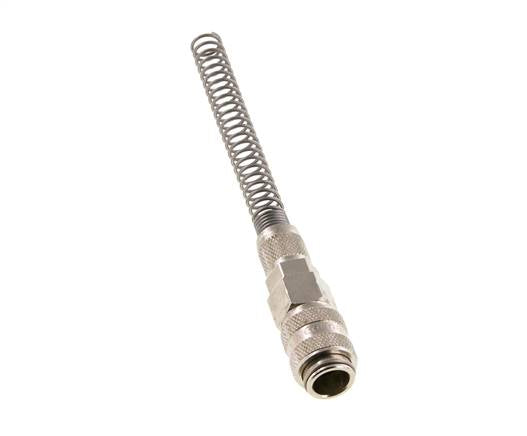Laiton nickelé Coupleur pneumatique DN 5 Douille 4x6 mm Écrou-raccord Bend-Protect
