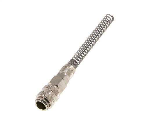 Laiton nickelé Coupleur pneumatique DN 5 Douille 4x6 mm Écrou-raccord Bend-Protect