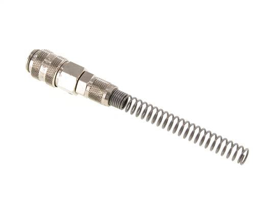 Laiton nickelé Coupleur pneumatique DN 5 Douille 4x6 mm Écrou-raccord Bend-Protect