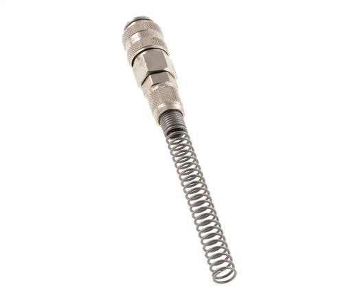 Laiton nickelé Coupleur pneumatique DN 5 Douille 4x6 mm Écrou-raccord Bend-Protect