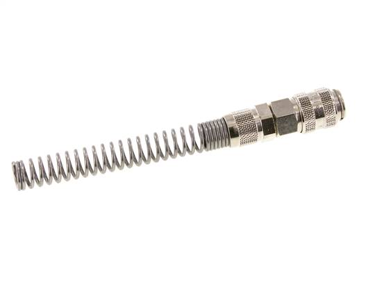 Laiton nickelé Coupleur pneumatique DN 5 Douille 6x8 mm Écrou-raccord Bend-Protect