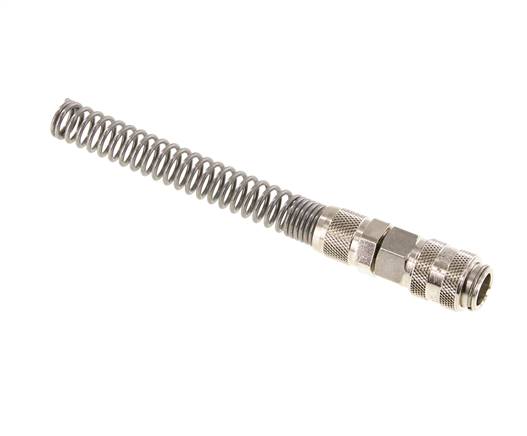 Laiton nickelé Coupleur pneumatique DN 5 Douille 6x8 mm Écrou-raccord Bend-Protect
