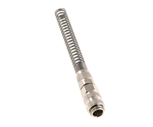 Laiton nickelé Coupleur pneumatique DN 5 Douille 6x8 mm Écrou-raccord Bend-Protect